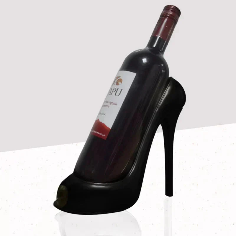 Suporte para garrafa de vinho em sapatos de salto alto